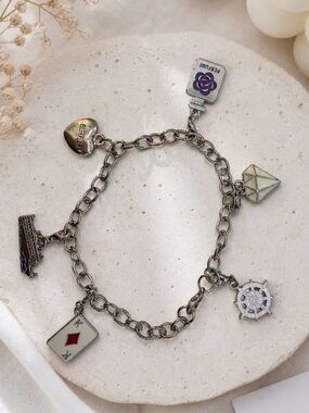 EFFY Princess Cruises Silver Tone Charm Bracelet with 5 Charms
